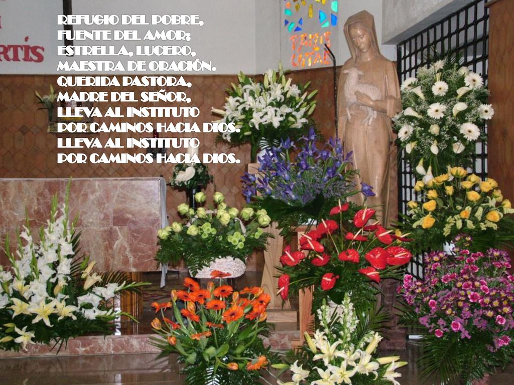 REFUGIO DEL POBRE, FUENTE DEL AMOR; ESTRELLA, LUCERO, MAESTRA DE ORACIÓN. QUERIDA PASTORA, MADRE DEL SEÑOR,