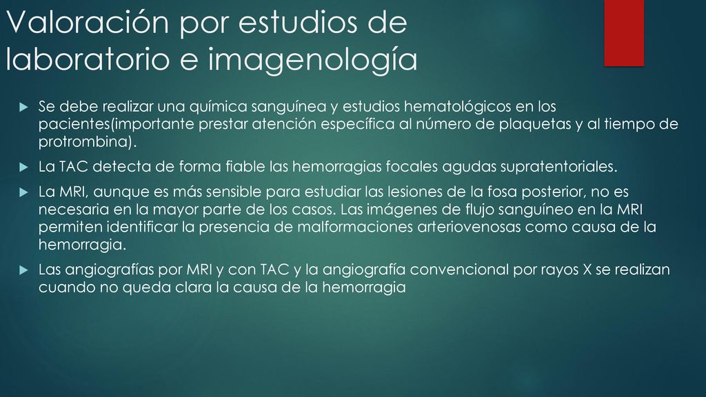 Valoración por estudios de laboratorio e imagenología