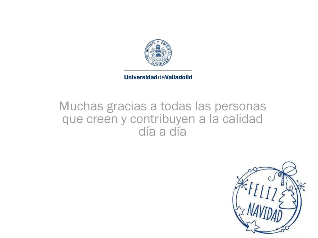 Muchas gracias a todas las personas que creen y contribuyen a la calidad día a día