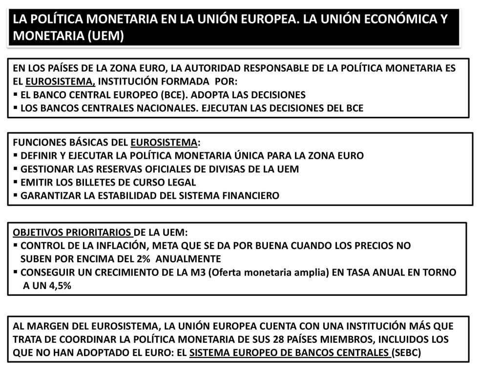 LA POLÍTICA MONETARIA EN LA UNIÓN EUROPEA. LA UNIÓN ECONÓMICA Y