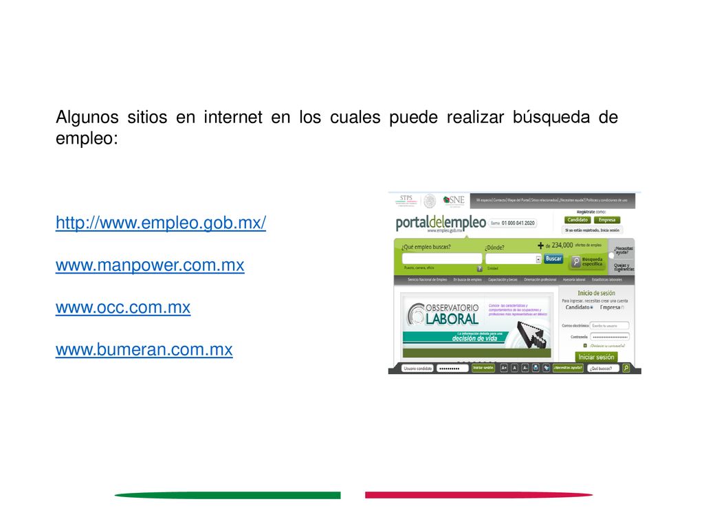 Algunos sitios en internet en los cuales puede realizar búsqueda de empleo: