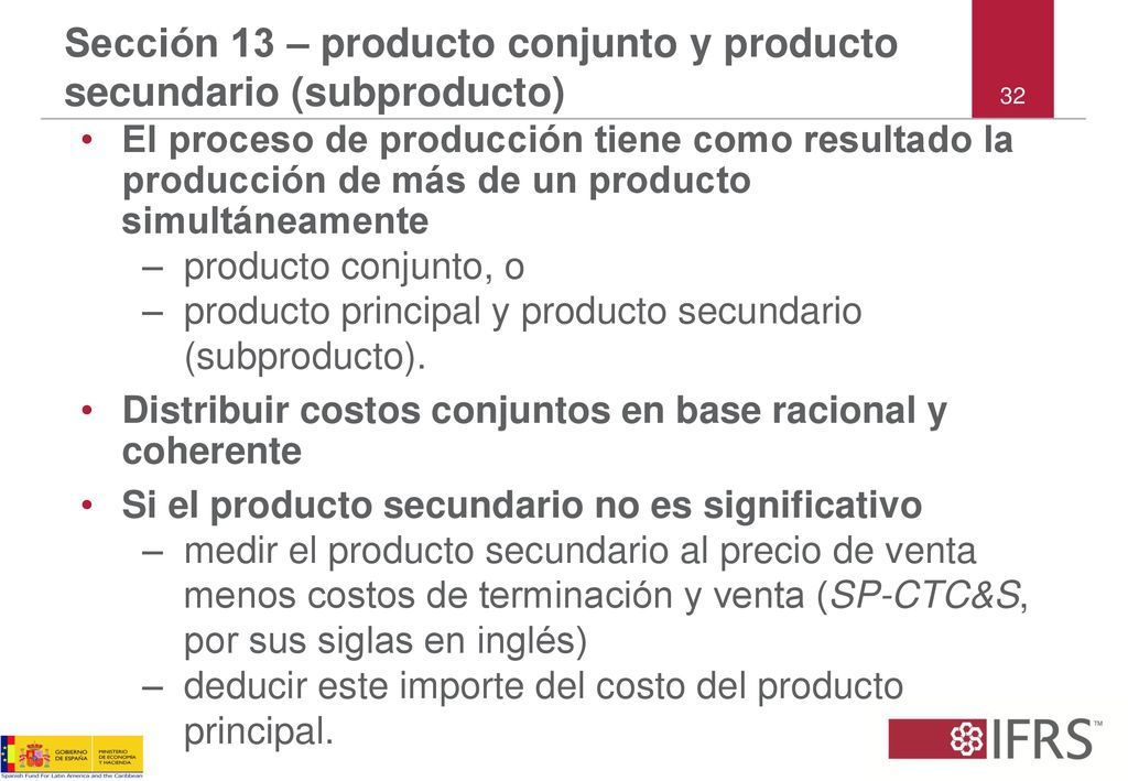 Sección 13 – producto conjunto y producto secundario (subproducto)