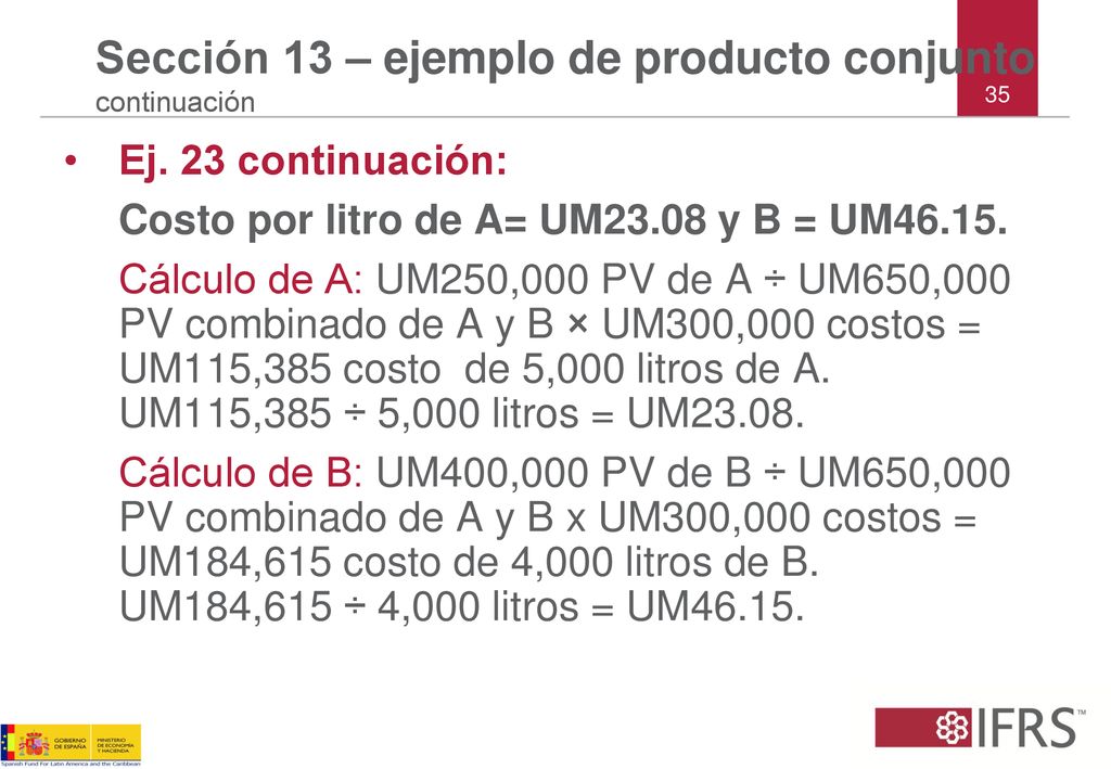 Sección 13 – ejemplo de producto conjunto continuación