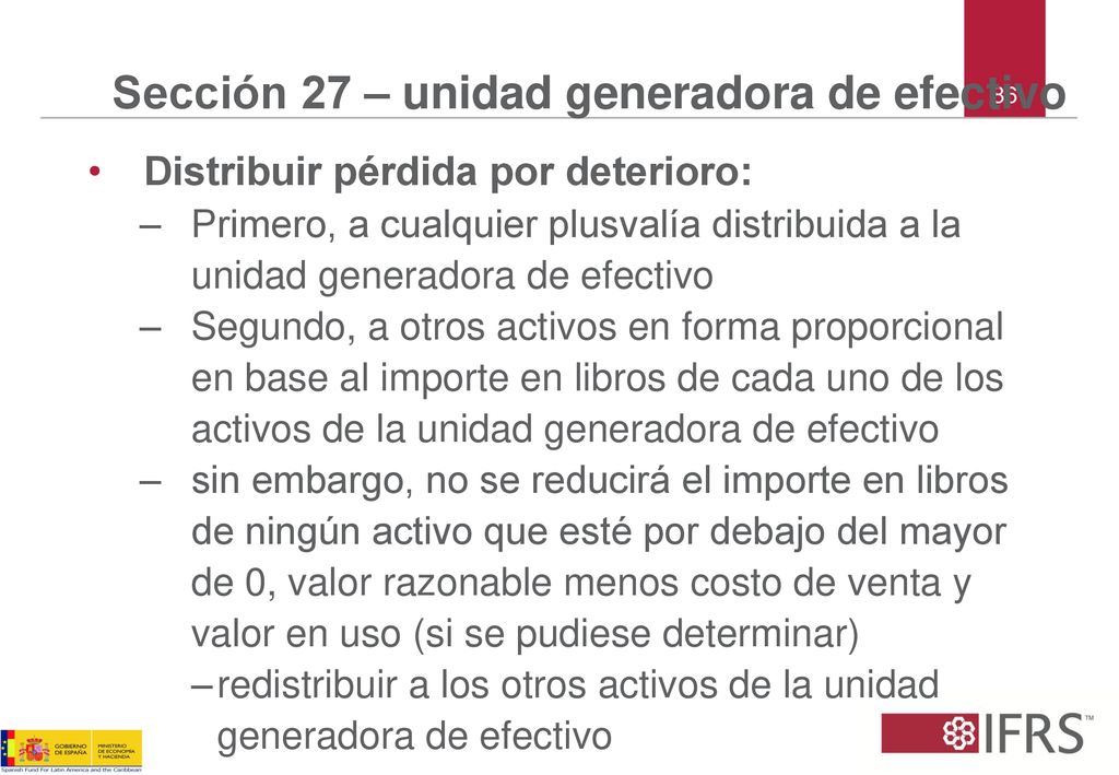 Sección 27 – unidad generadora de efectivo