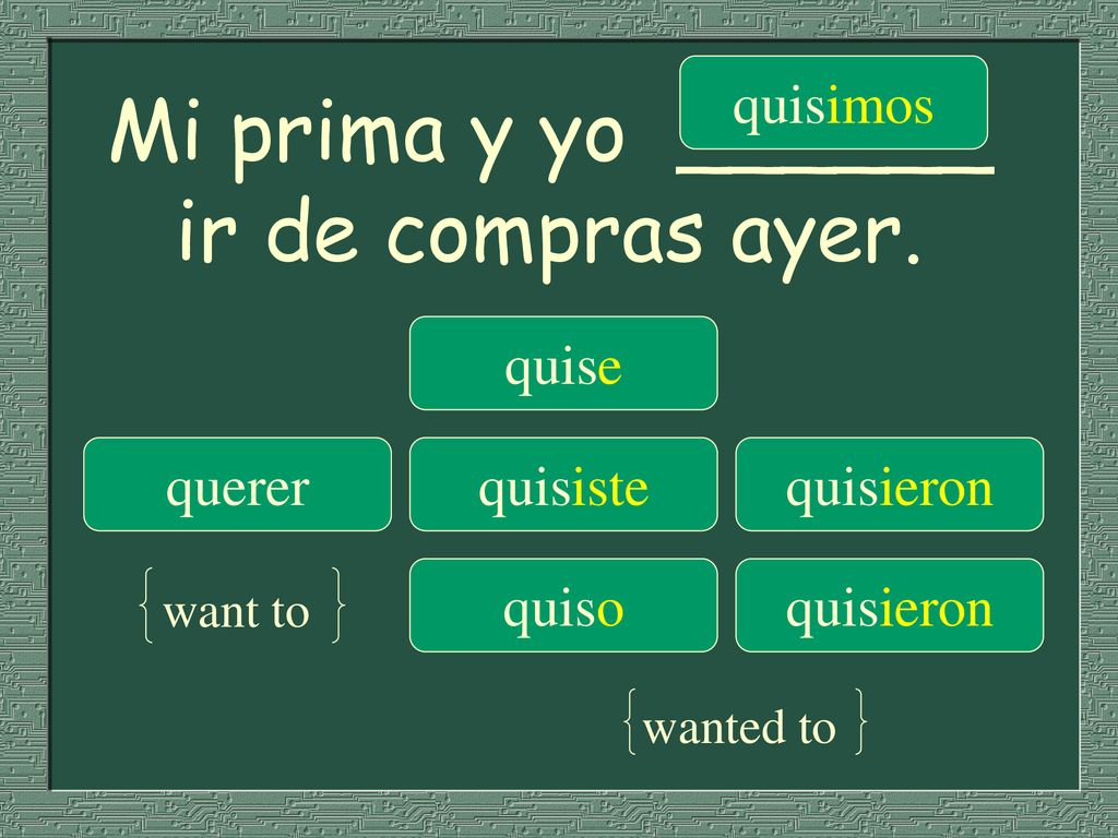 Mi prima y yo ______ ir de compras ayer.