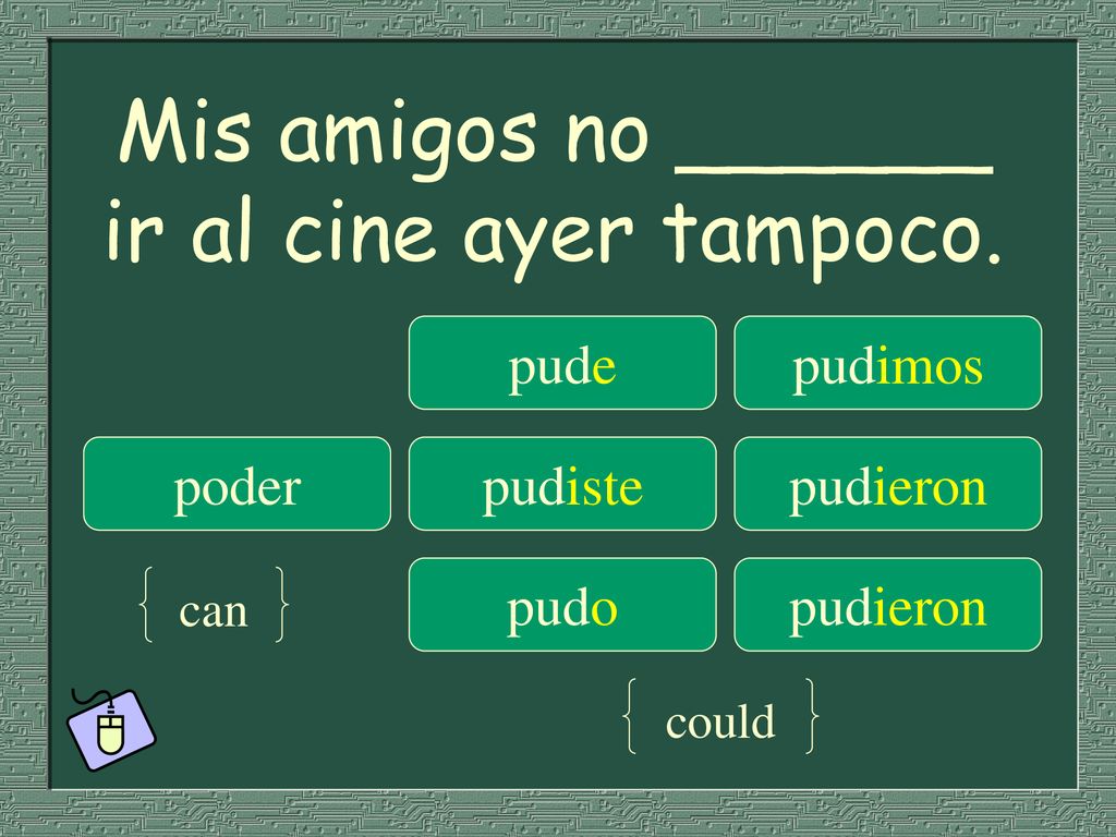 Mis amigos no ______ ir al cine ayer tampoco.