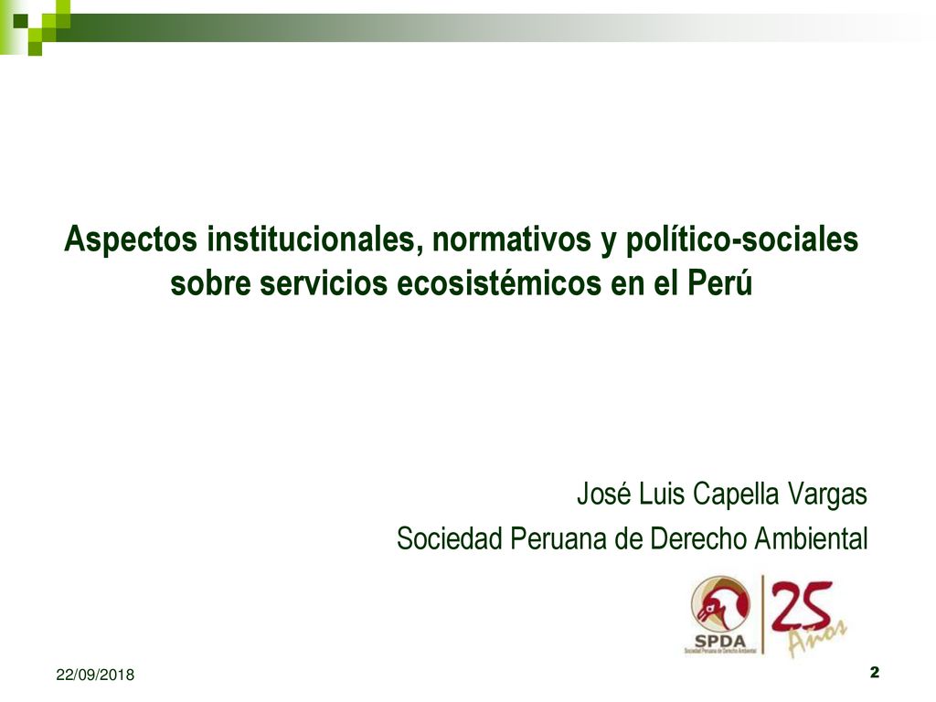 Aspectos institucionales, normativos y político-sociales sobre servicios ecosistémicos en el Perú