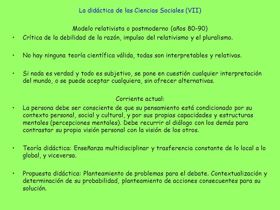 La didáctica de las Ciencias Sociales (VII)