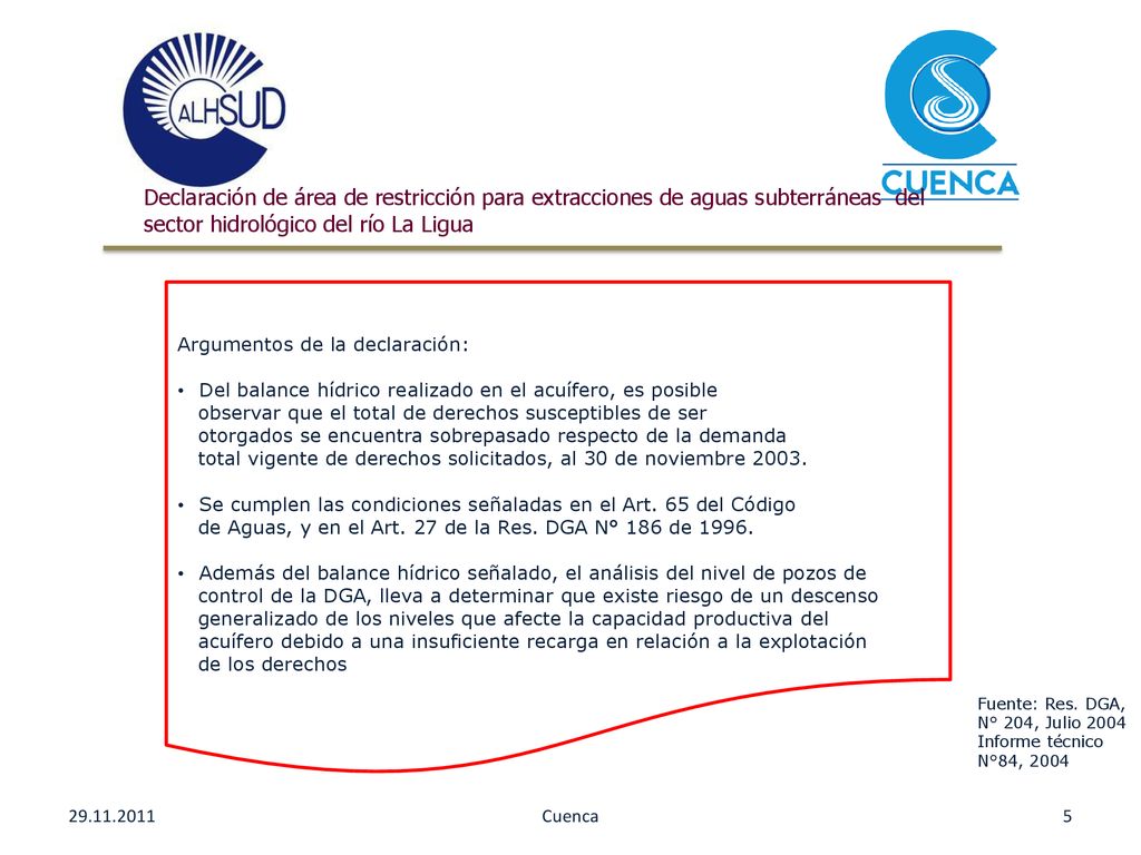 Declaración de área de restricción para extracciones de aguas subterráneas del sector hidrológico del río La Ligua
