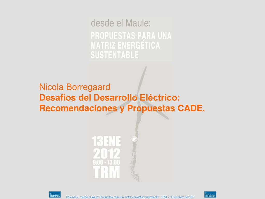 Nicola Borregaard Desafíos del Desarrollo Eléctrico: Recomendaciones y Propuestas CADE.