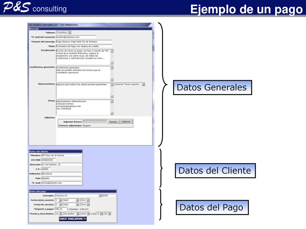 P&S consulting Ejemplo de un pago Datos Generales Datos del Cliente