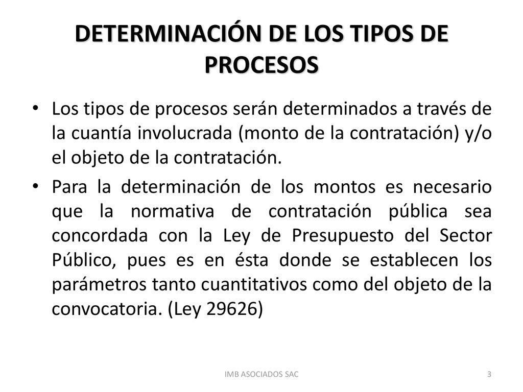 DETERMINACIÓN DE LOS TIPOS DE PROCESOS