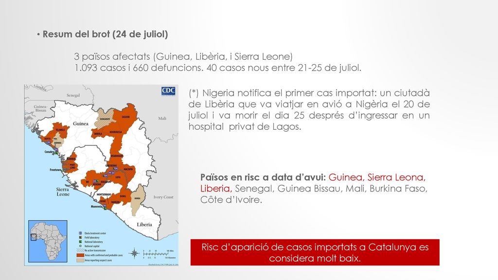 Risc d’aparició de casos importats a Catalunya es considera molt baix.