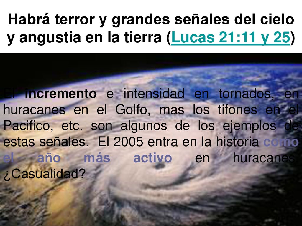 Habrá terror y grandes señales del cielo y angustia en la tierra (Lucas 21:11 y 25)