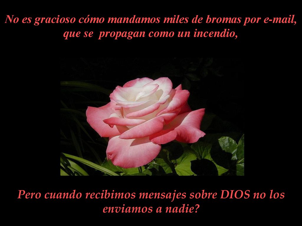 Pero cuando recibimos mensajes sobre DIOS no los enviamos a nadie