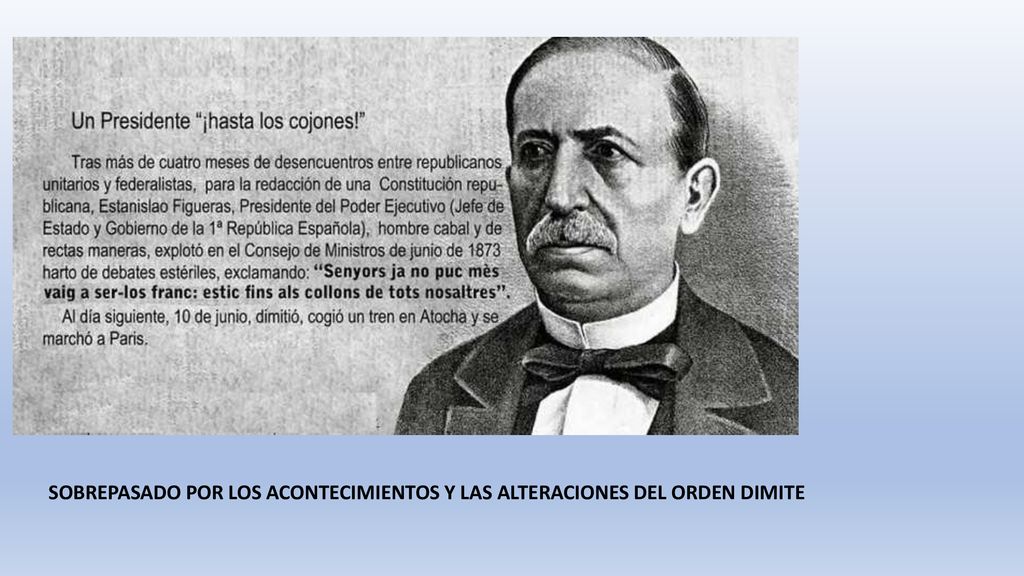 SOBREPASADO POR LOS ACONTECIMIENTOS Y LAS ALTERACIONES DEL ORDEN DIMITE