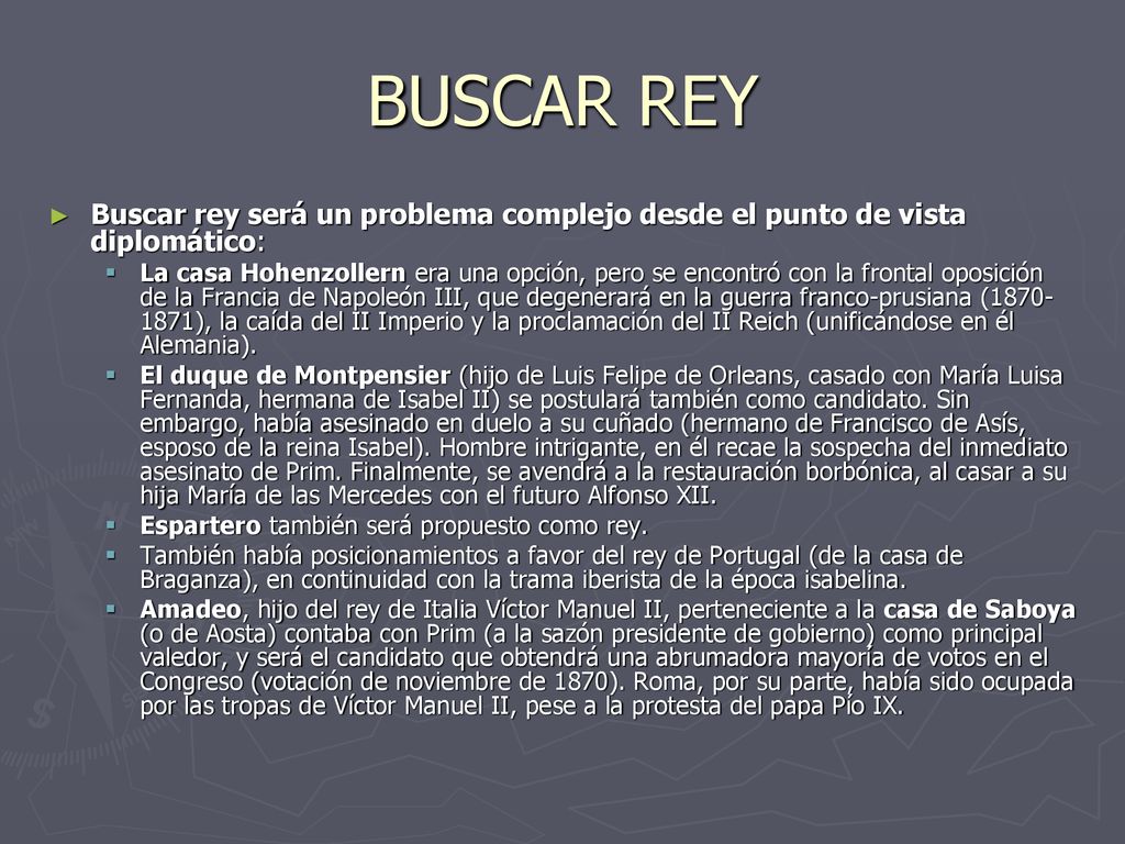 BUSCAR REY Buscar rey será un problema complejo desde el punto de vista diplomático: