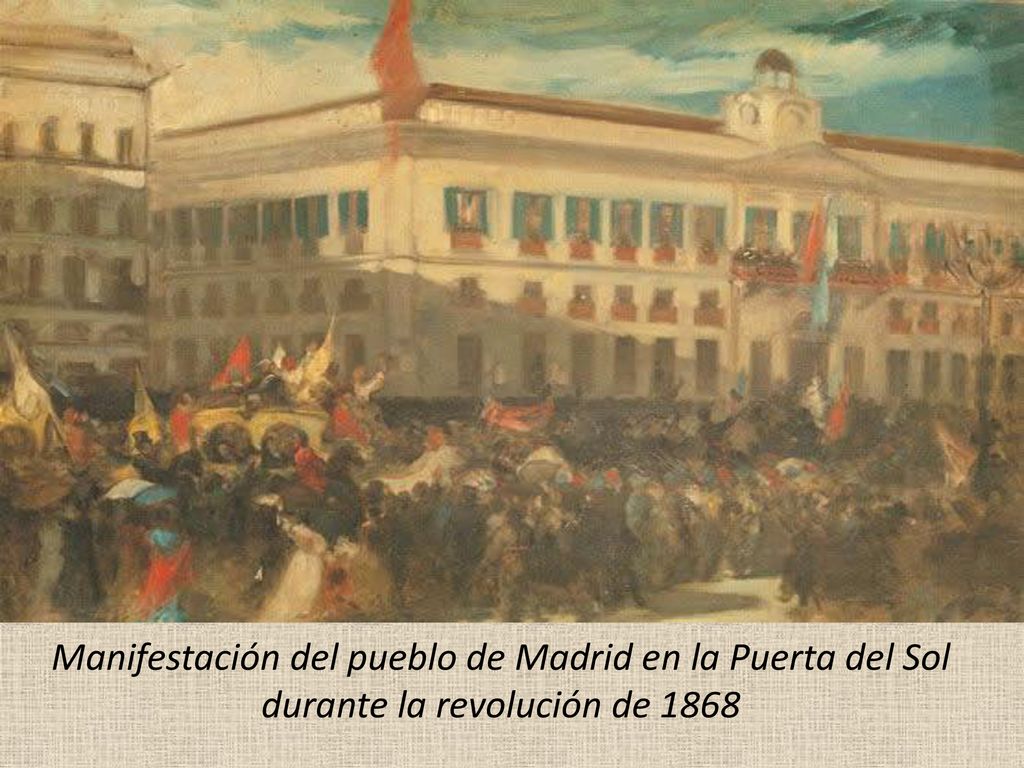 Manifestación del pueblo de Madrid en la Puerta del Sol durante la revolución de 1868