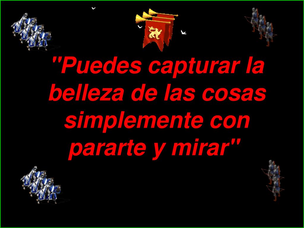 Puedes capturar la belleza de las cosas simplemente con pararte y mirar