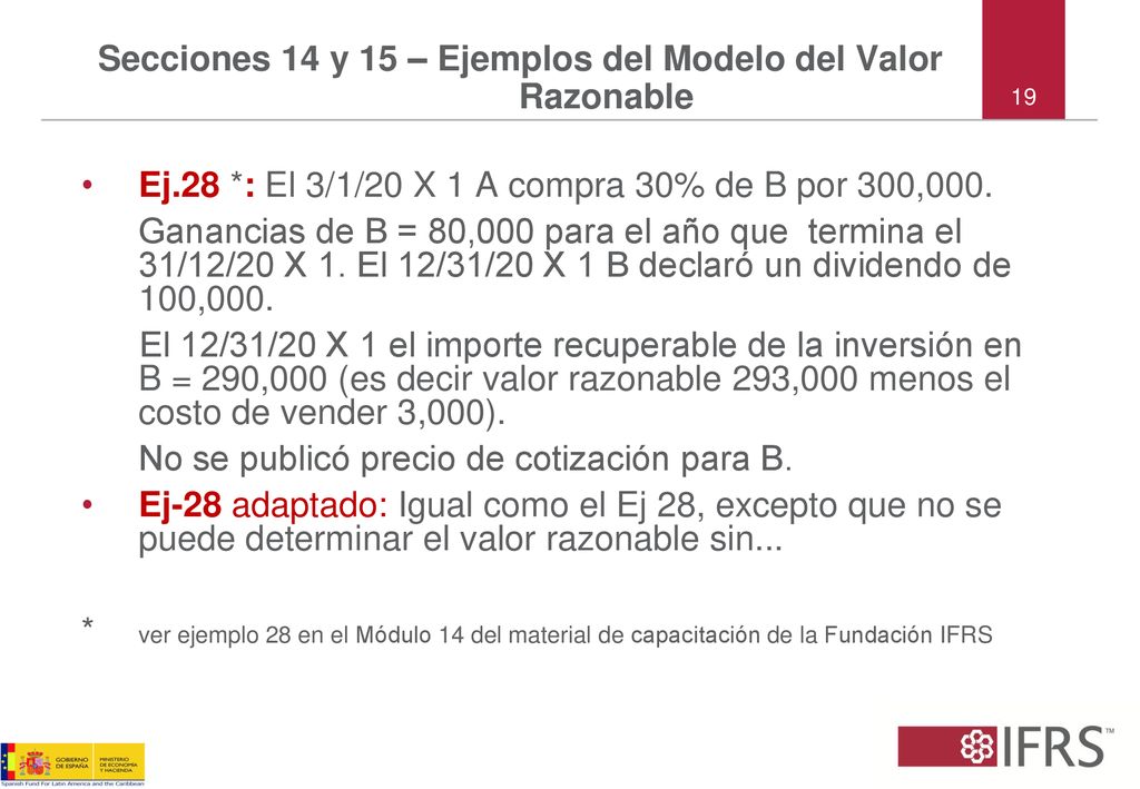 Secciones 14 y 15 – Ejemplos del Modelo del Valor Razonable