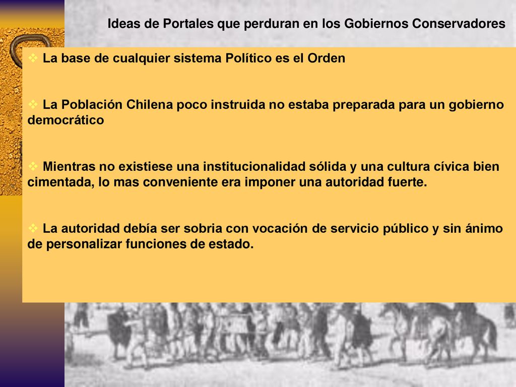 Ideas de Portales que perduran en los Gobiernos Conservadores