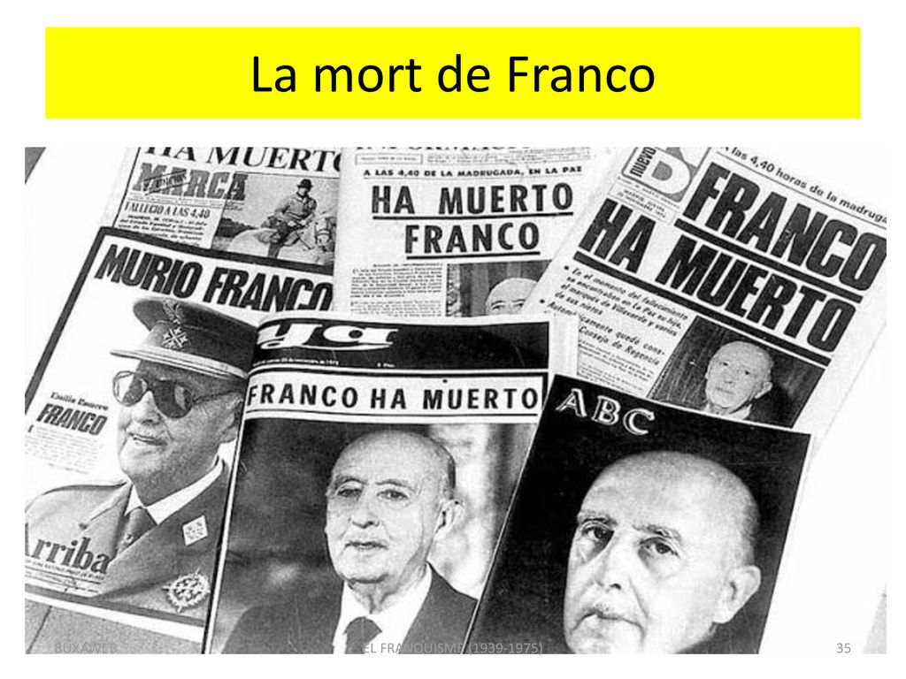 La mort de Franco BUXAWEB EL FRANQUISME ( )