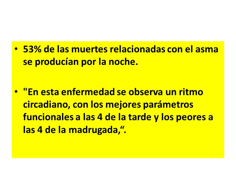 53% de las muertes relacionadas con el asma se producían por la noche.