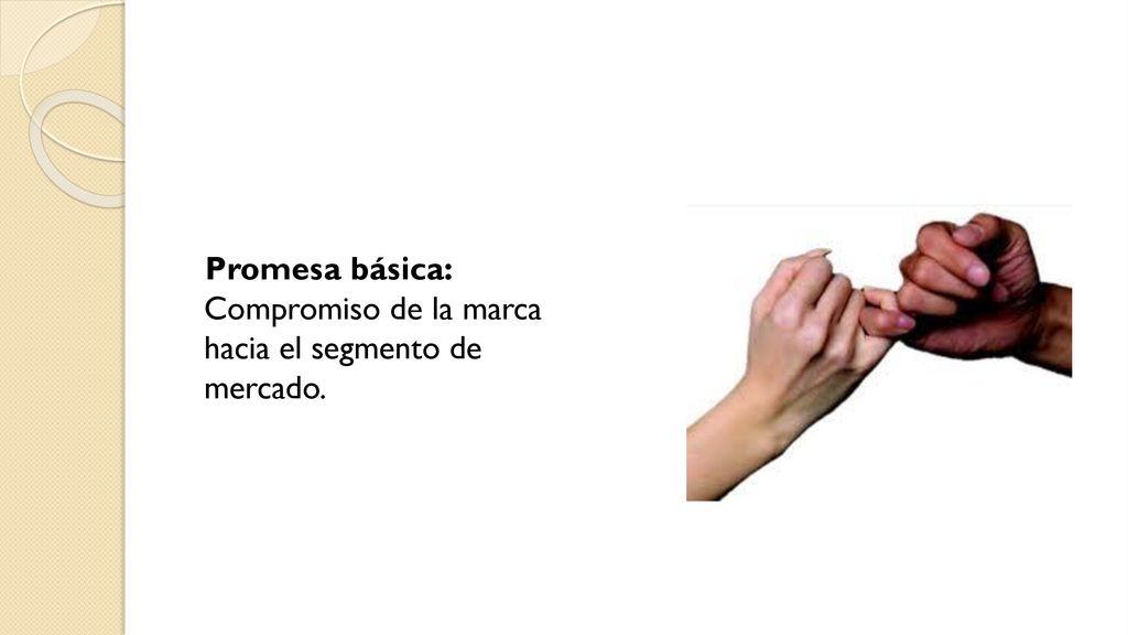 Promesa básica: Compromiso de la marca hacia el segmento de mercado.