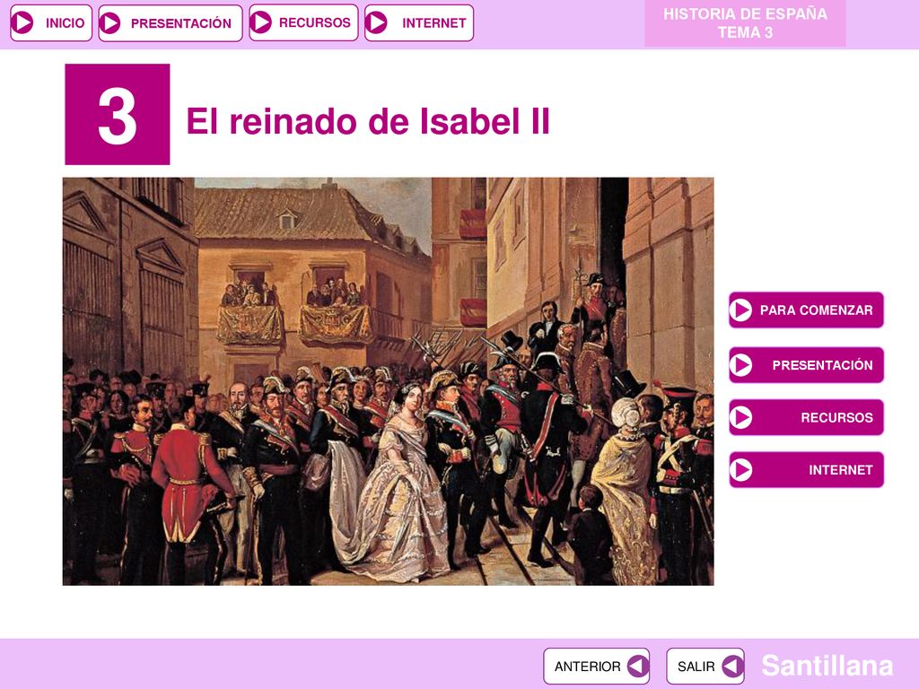 3 El reinado de Isabel II HISTORIA DE ESPAÑA TEMA 3 PARA COMENZAR
