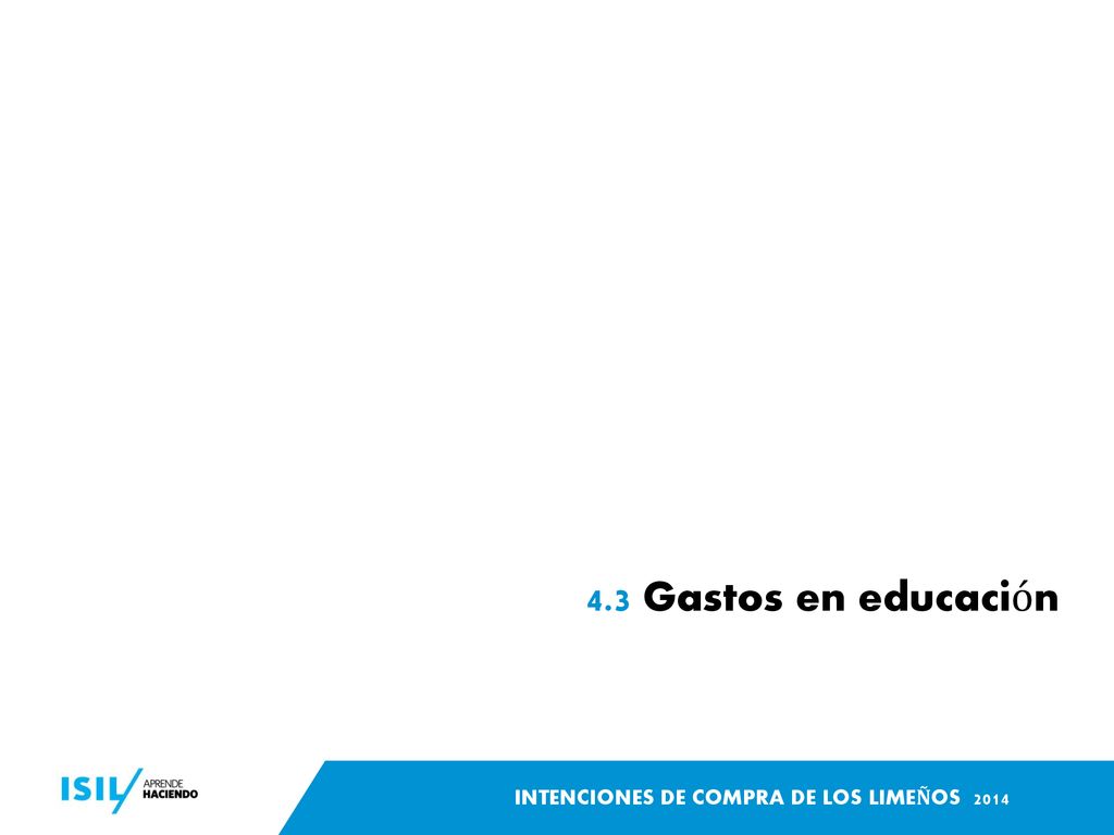 4.3 Gastos en educación INTENCIONES DE COMPRA DE LOS LIMEÑOS 2014