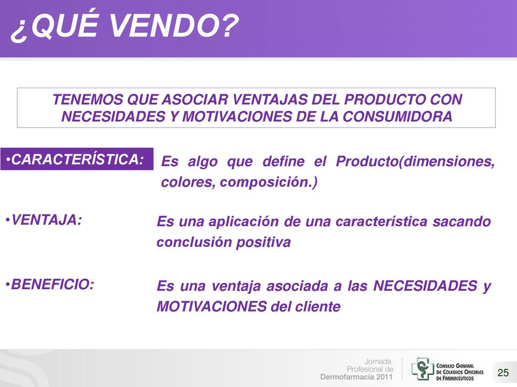 ¿QUÉ VENDO TENEMOS QUE ASOCIAR VENTAJAS DEL PRODUCTO CON NECESIDADES Y MOTIVACIONES DE LA CONSUMIDORA.
