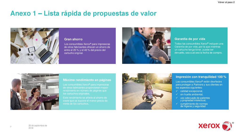 Anexo 1 – Lista rápida de propuestas de valor
