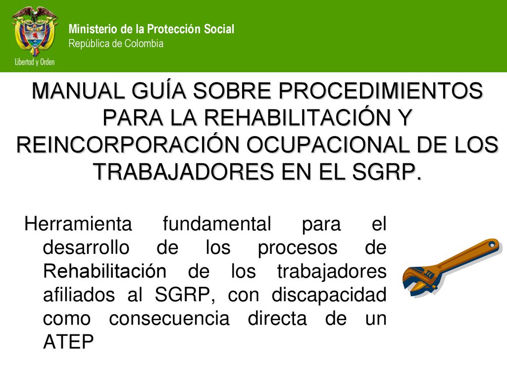 MANUAL GUÍA SOBRE PROCEDIMIENTOS PARA LA REHABILITACIÓN Y REINCORPORACIÓN OCUPACIONAL DE LOS TRABAJADORES EN EL SGRP.