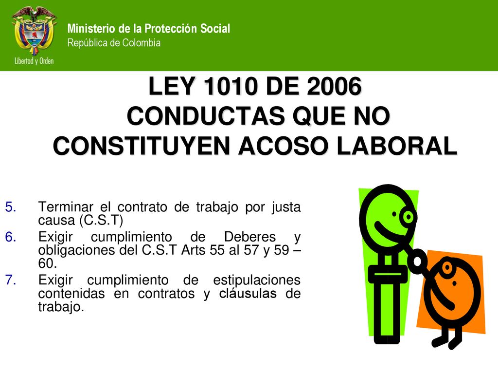 LEY 1010 DE 2006 CONDUCTAS QUE NO CONSTITUYEN ACOSO LABORAL
