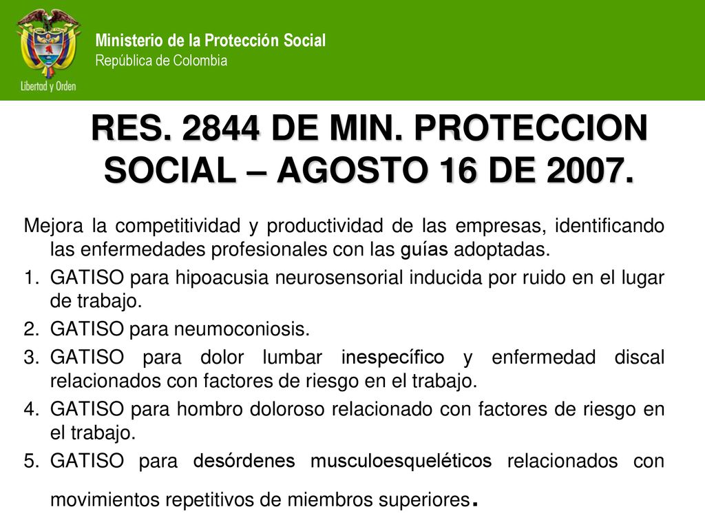 RES DE MIN. PROTECCION SOCIAL – AGOSTO 16 DE 2007.