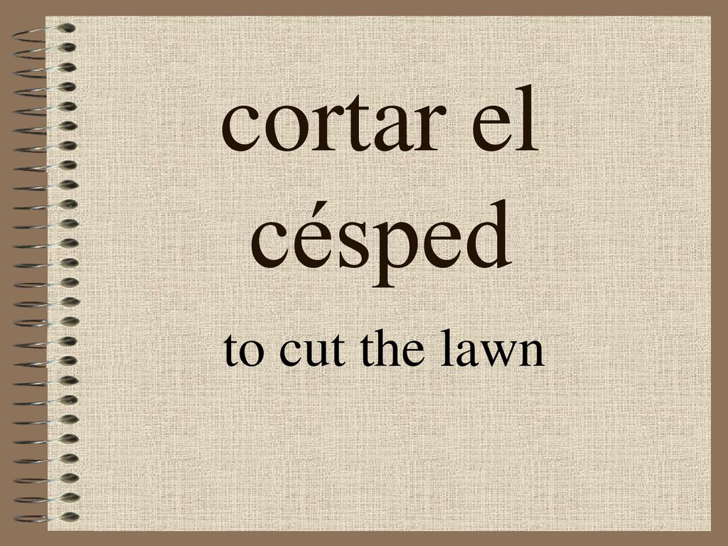cortar el césped to cut the lawn