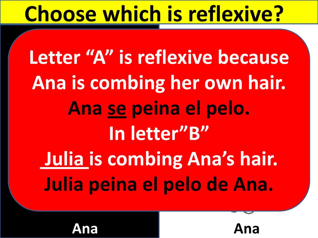 B A Choose which is reflexive Letter A is reflexive because