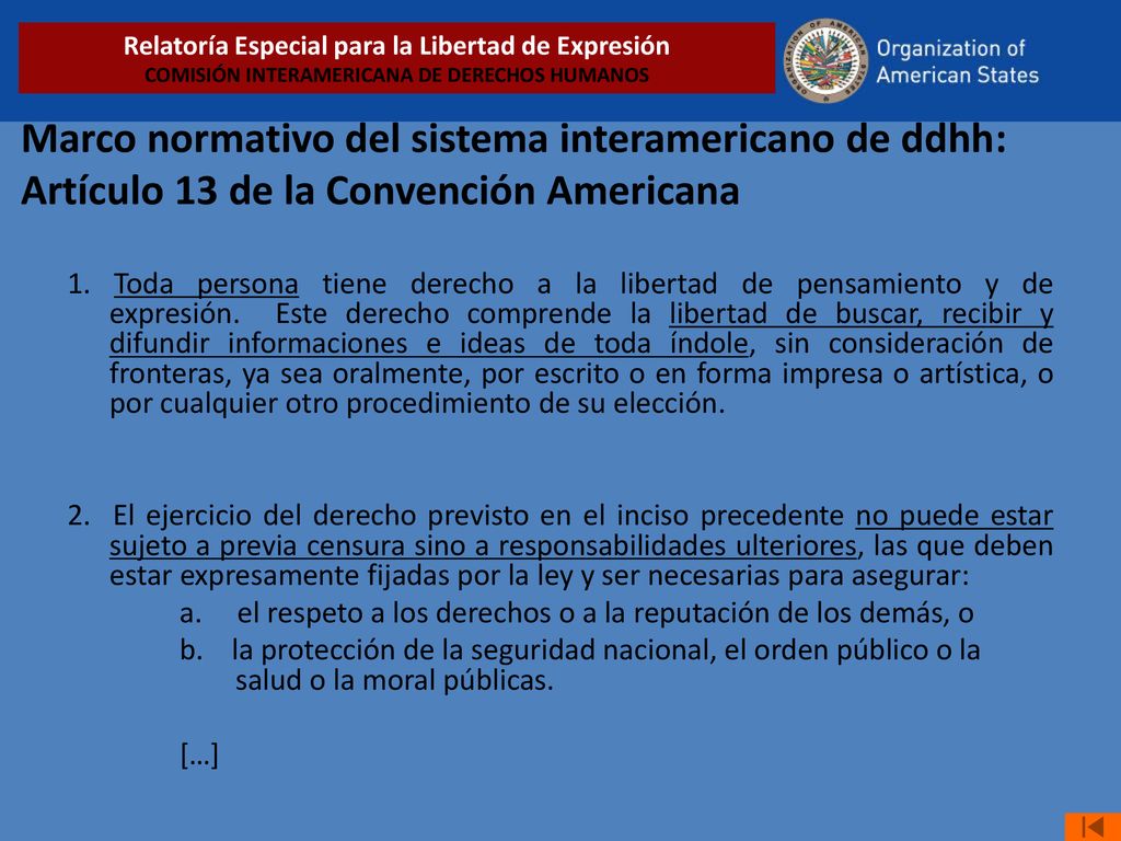 Relatoría Especial para la Libertad de Expresión COMISIÓN INTERAMERICANA DE DERECHOS HUMANOS