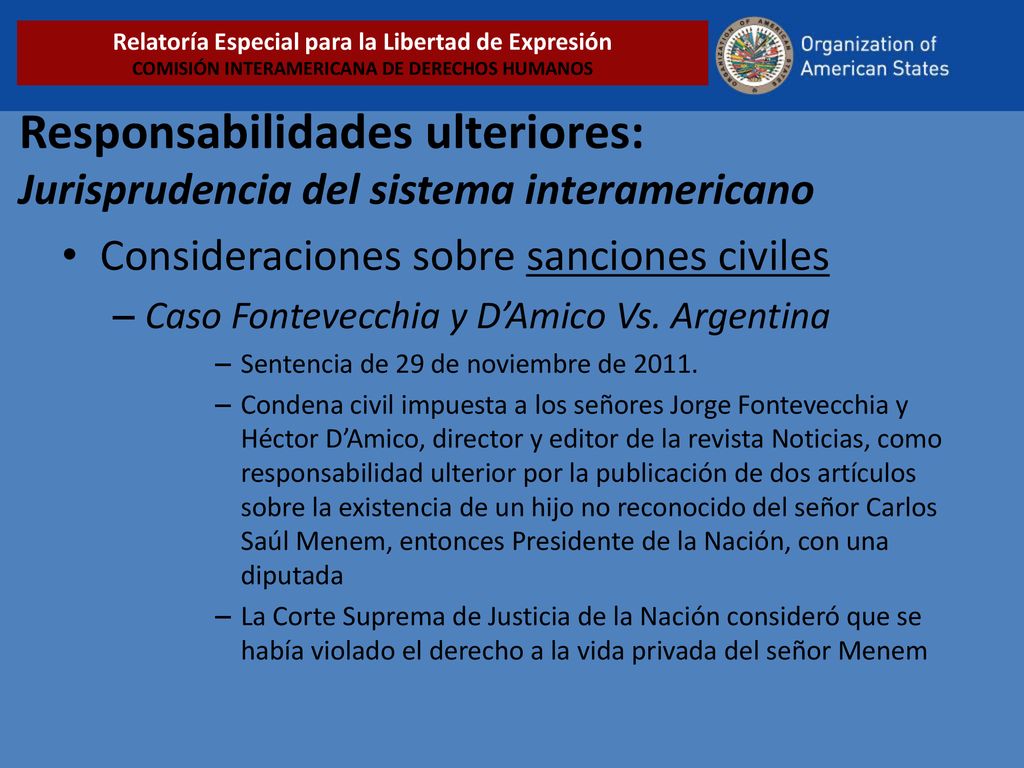 Relatoría Especial para la Libertad de Expresión COMISIÓN INTERAMERICANA DE DERECHOS HUMANOS