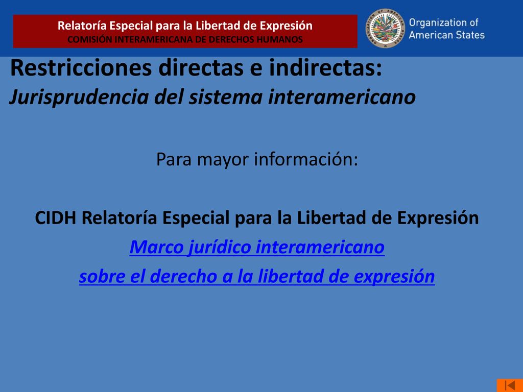 Relatoría Especial para la Libertad de Expresión COMISIÓN INTERAMERICANA DE DERECHOS HUMANOS