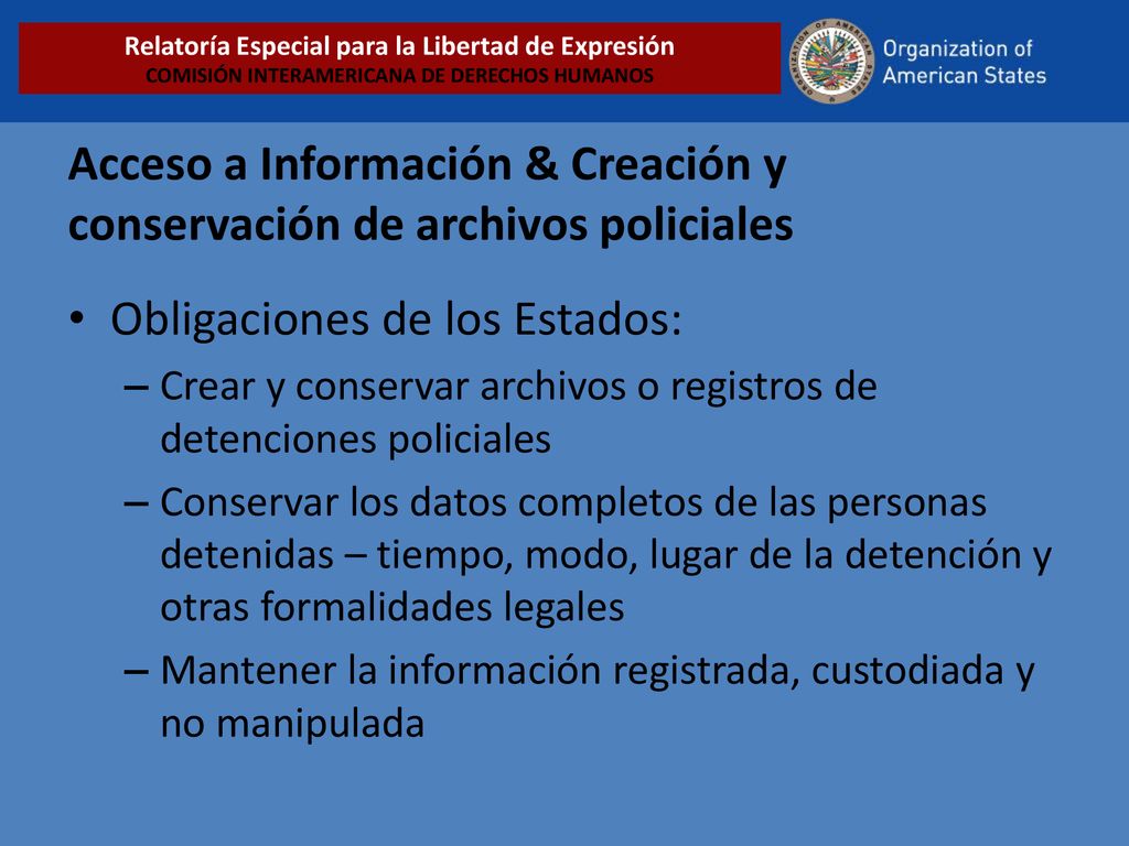Acceso a Información & Creación y conservación de archivos policiales