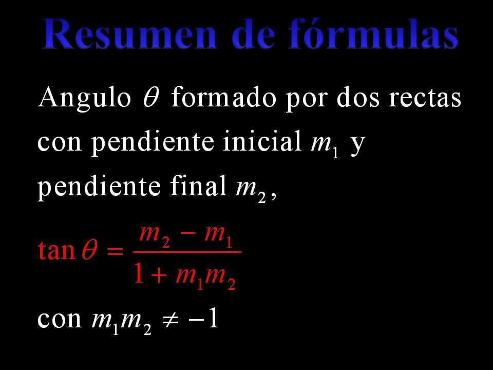 Resumen de fórmulas