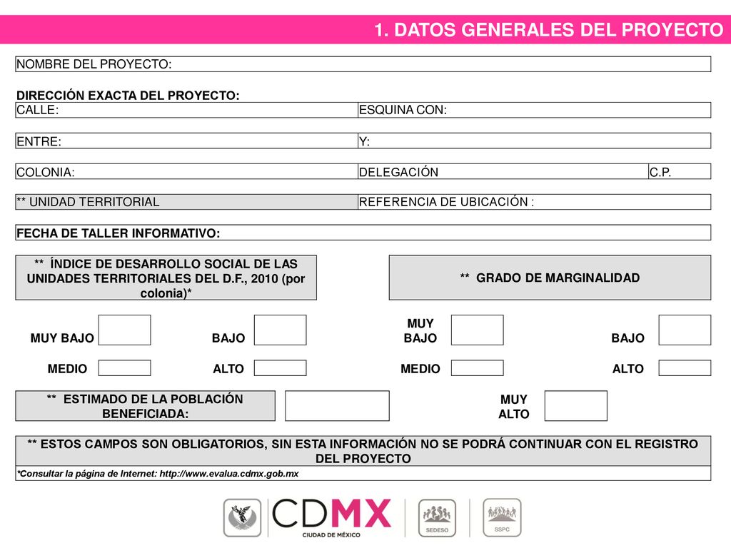 ** GRADO DE MARGINALIDAD ** ESTIMADO DE LA POBLACIÓN BENEFICIADA:
