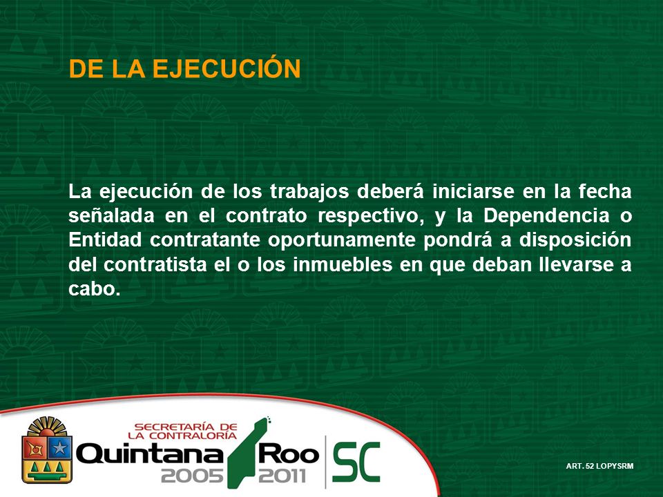 DE LA EJECUCIÓN