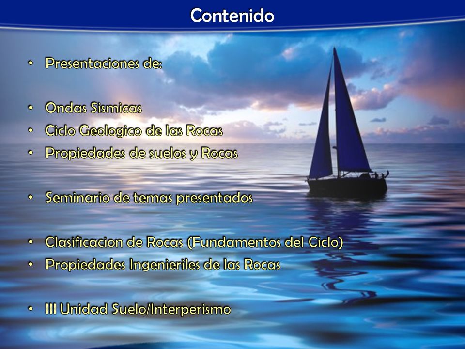 Contenido Presentaciones de: Ondas Sismicas