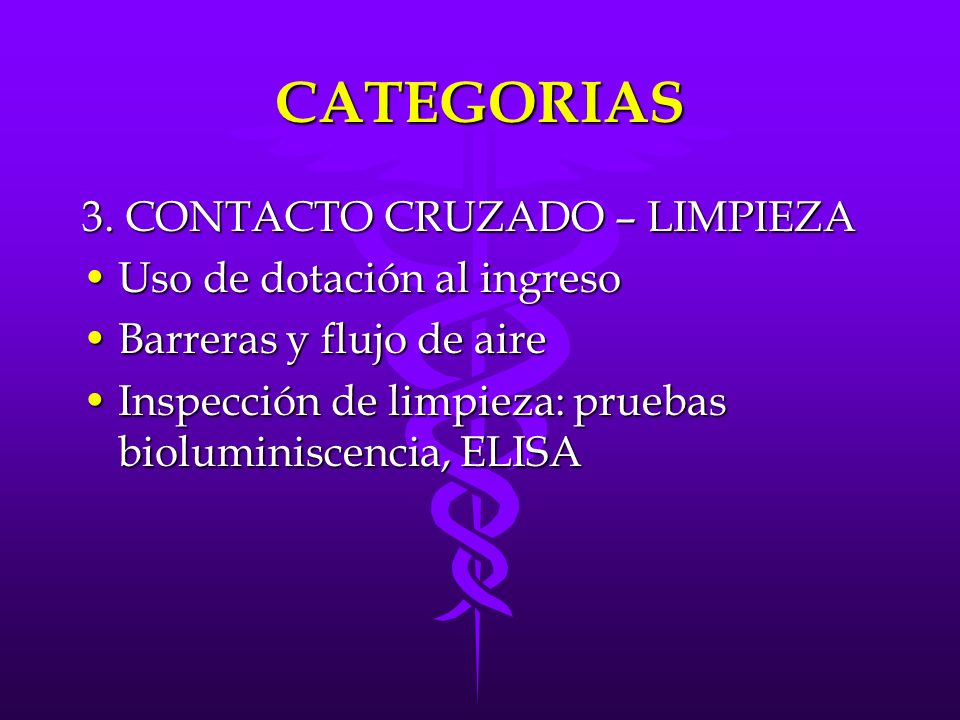 CATEGORIAS 3. CONTACTO CRUZADO – LIMPIEZA Uso de dotación al ingreso