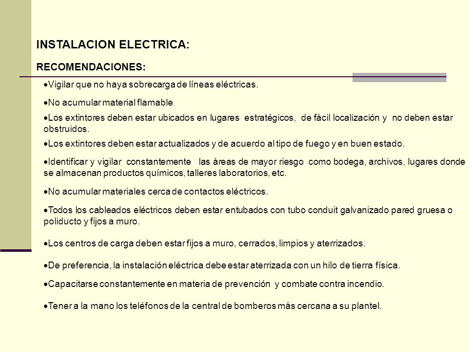 INSTALACION ELECTRICA: