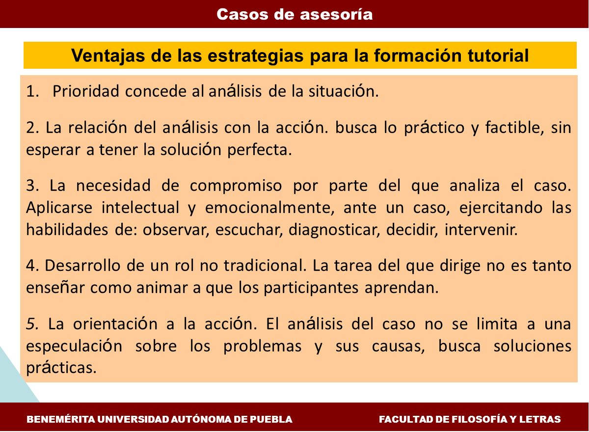 Ventajas de las estrategias para la formación tutorial