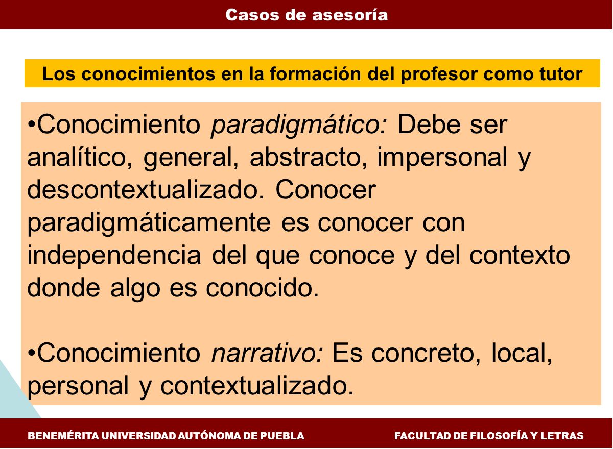 Los conocimientos en la formación del profesor como tutor