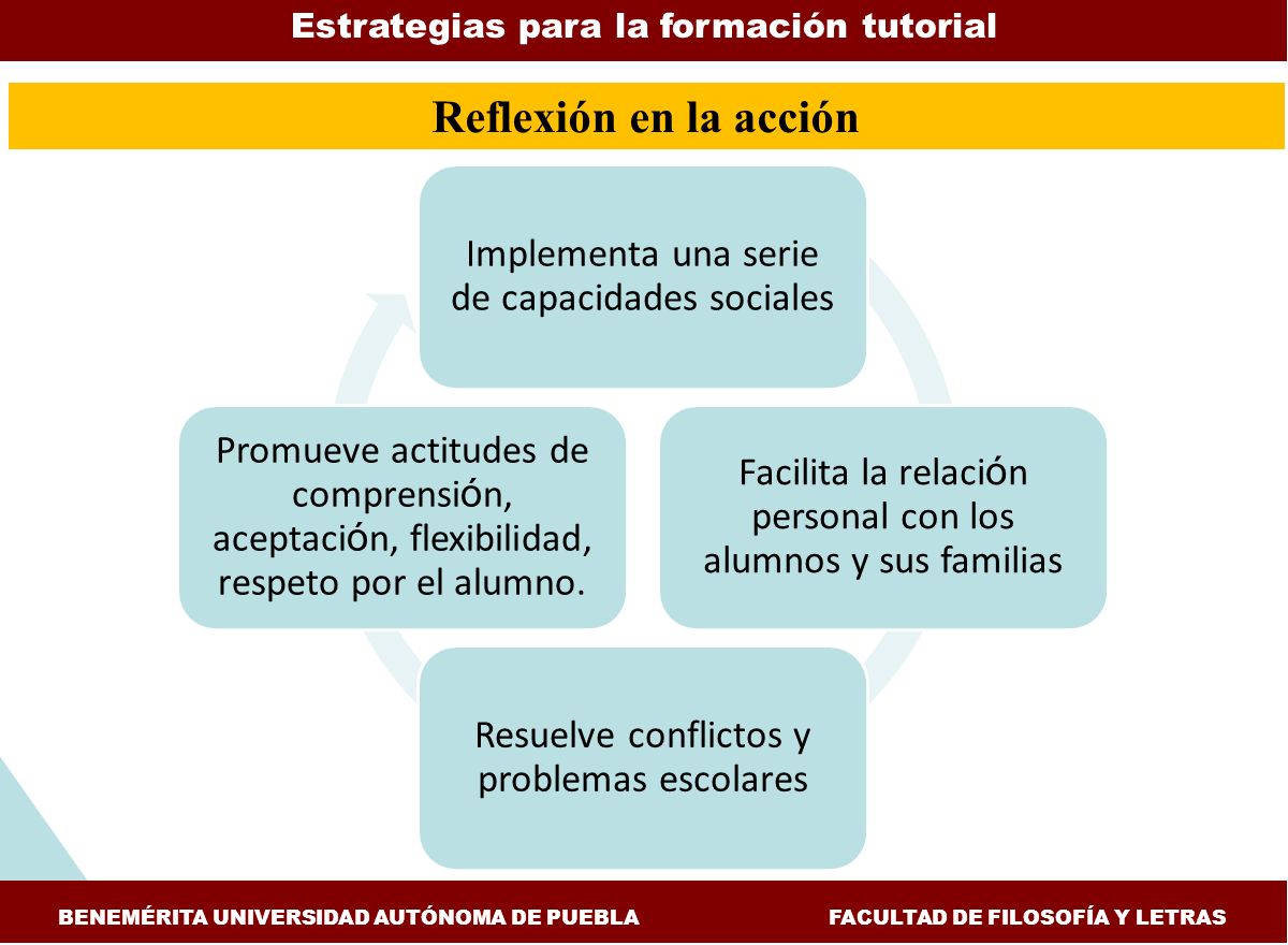 Reflexión en la acción Estrategias para la formación tutorial
